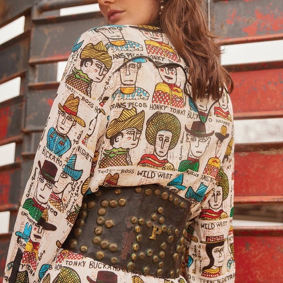 Double D Ranch RARE Cowpoke U Collaboration 2 PC Western Cowboy Skirt Set Sz XL - Picture 2 of 16